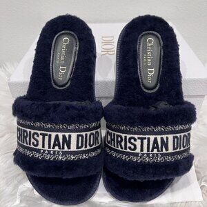 Dior Navy Blue Women's Slippers
